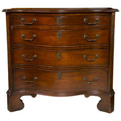 Antique Serpentine 4  Drawer Chest