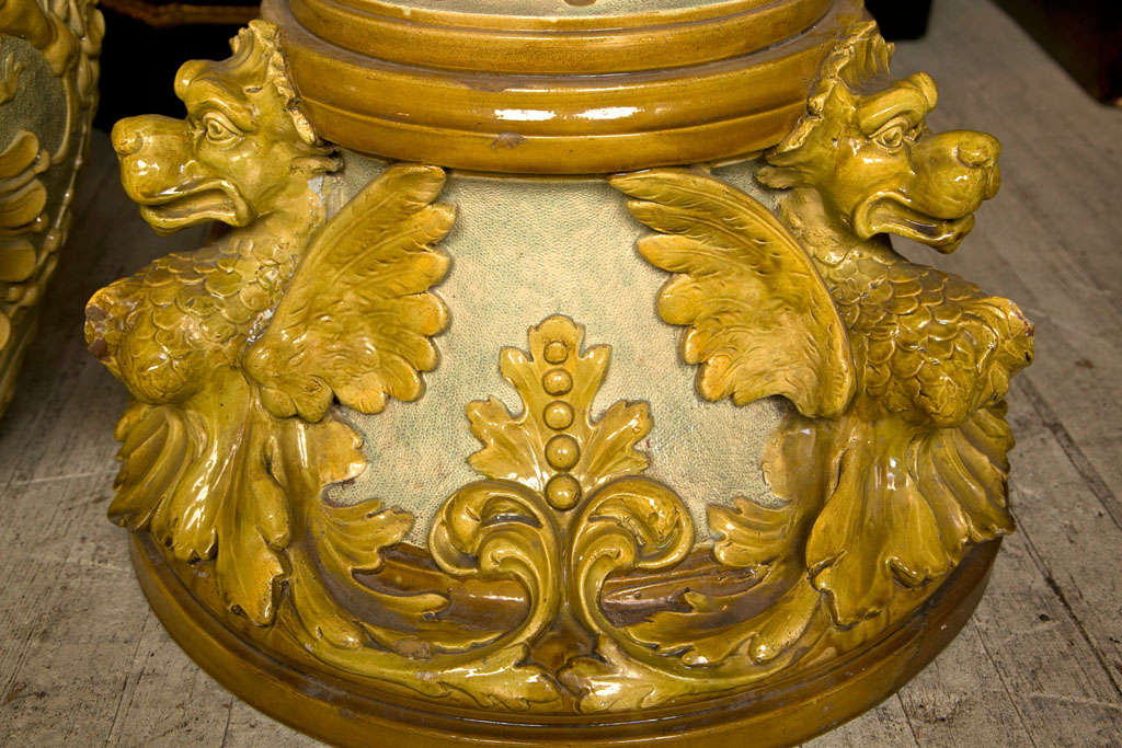 Hand-Crafted Large Planter on Base For Sale