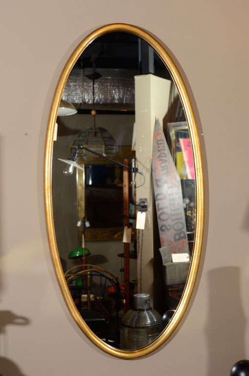 Gold Elongated Oval Wall Mirror