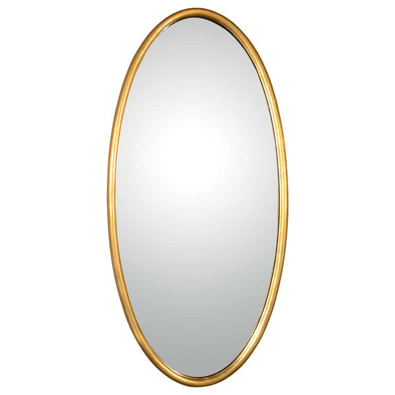 Gold Elongated Oval Wall Mirror