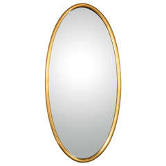 Gold Elongated Oval Wall Mirror