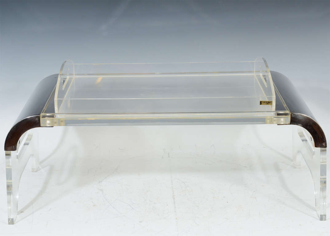 Mid Century Lucite and Chrome Serving Tray In Good Condition In New York, NY