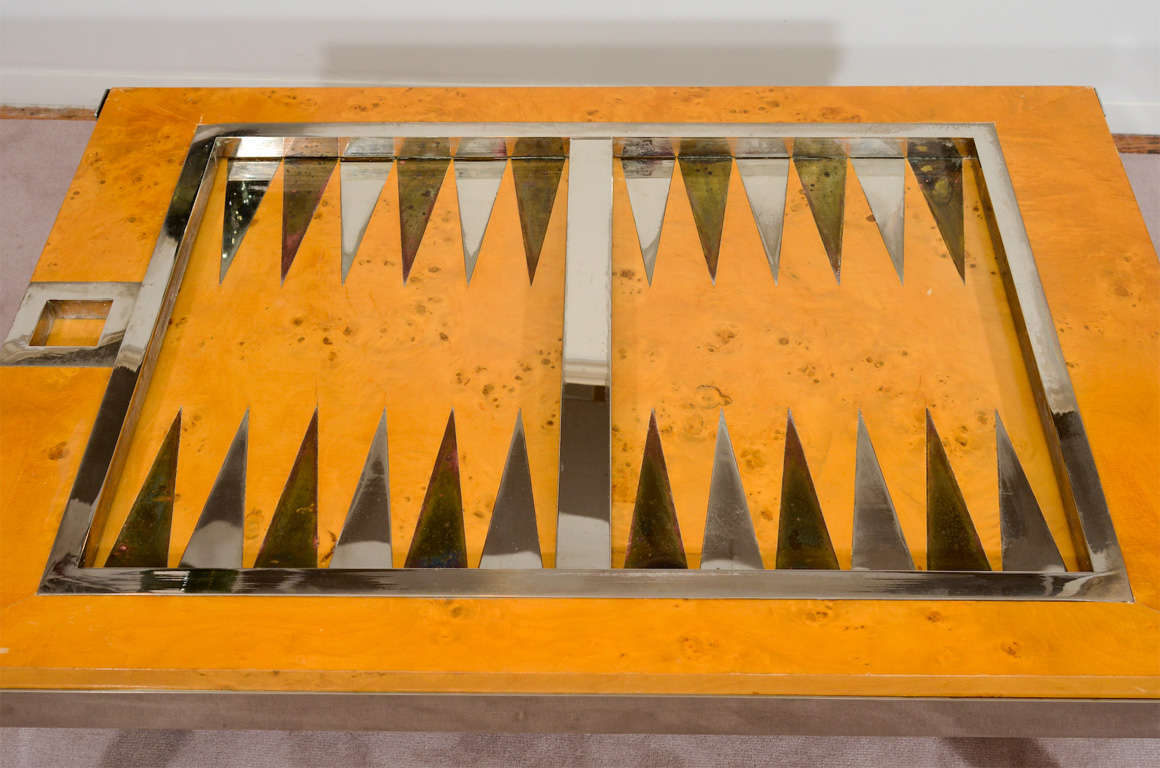 Italian Midcentury Backgammon Table by Tommaso Barbi