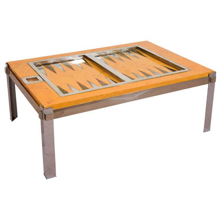 Midcentury Backgammon Table by Tommaso Barbi