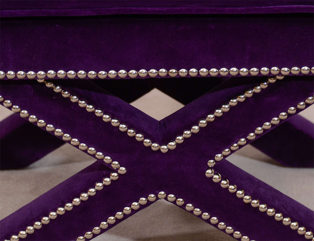 purple velvet stool