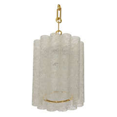 Petite Mid Century Italian Chandelier with Glass Tube Shades