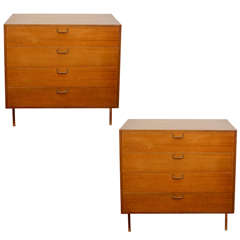 Pair of Mid Century 4-Drawer Dressers by Harvey Probber