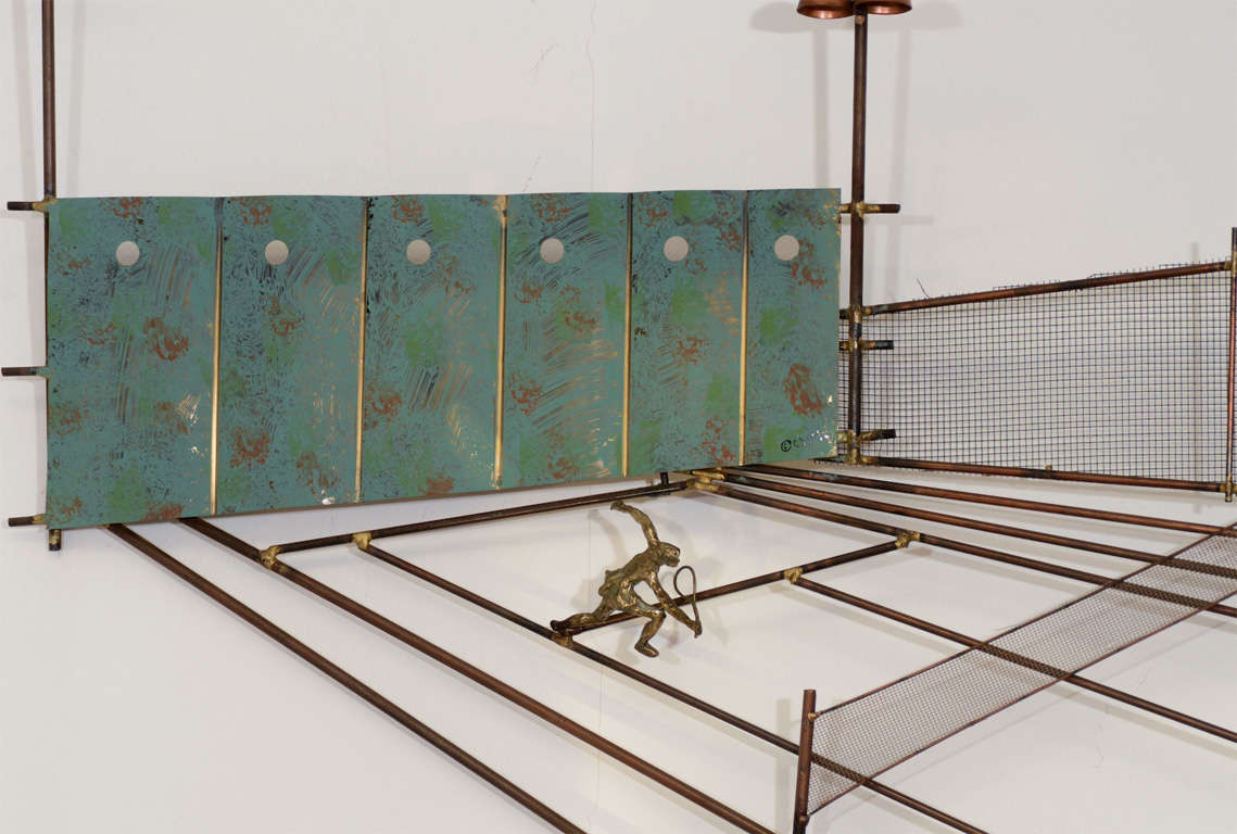 Mid Century Tennis Court Wall Sculpture by Curtis Jere In Good Condition In New York, NY