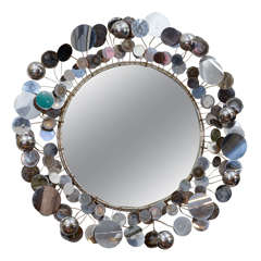 A Curtis Jere Circular "Raindrop" Wall Mirror