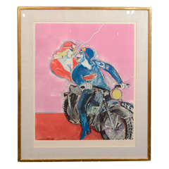 Earl Linderman Original Monotype; "Bike and Tits" 1985