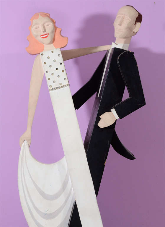 Donn Russell 'Fred Astaire and Ginger Rogers' Wooden Sculpture In Good Condition In Astoria, NY