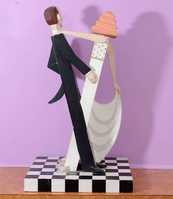 Donn Russell 'Fred Astaire and Ginger Rogers' Wooden Sculpture 1