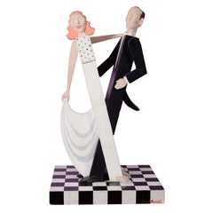 Vintage Donn Russell 'Fred Astaire and Ginger Rogers' Wooden Sculpture