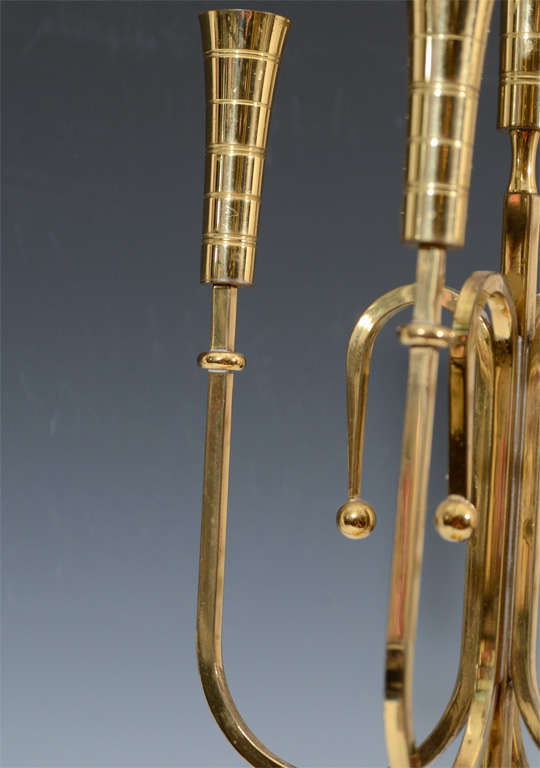20th Century Pair of Mid Century Tommi Parzinger Dorlyn Brass Candelabra