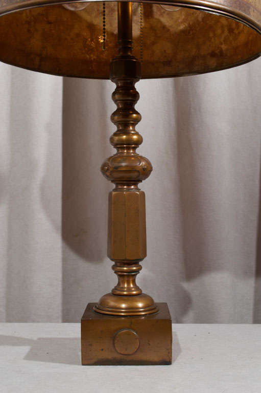 20th Century Brass and Mica Arts and Crafts Table Lamp