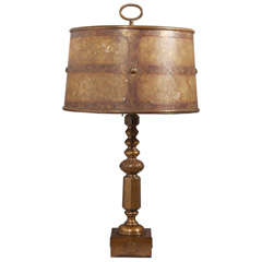 Brass and Mica Arts and Crafts Table Lamp