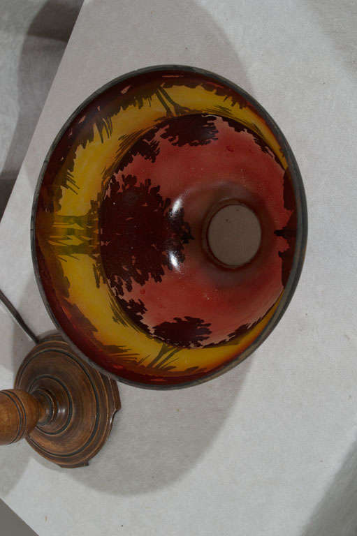 Glass Reverse Painted Boudoir Lamp