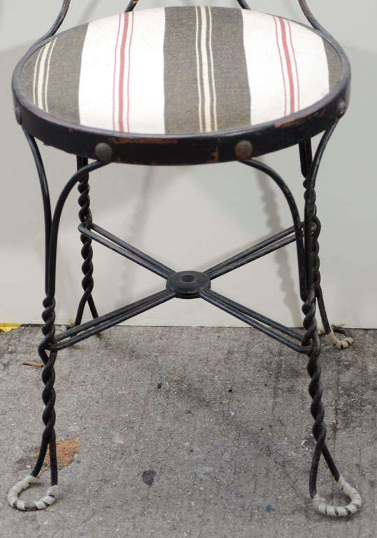 Wrought Iron Set of Four Ice Cream Chairs For Sale