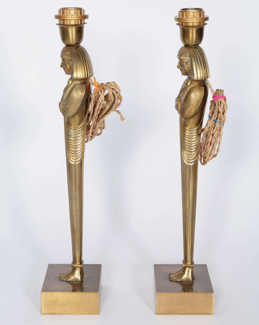Pair of Bronze Lamps by Willy Daro For Sale 2