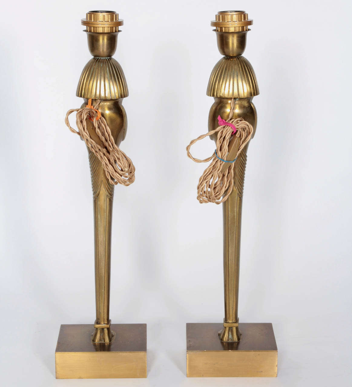 Pair of Bronze Lamps by Willy Daro For Sale 3