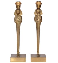 Pair of Bronze Lamps by Willy Daro