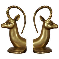 Pair of Bookends Featuring Gazelles