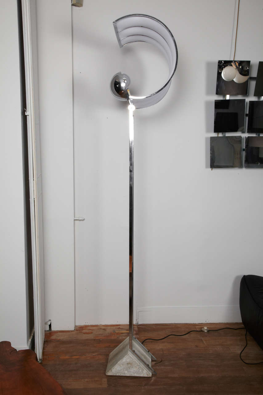Chrome Unusual Floor Lamp with 