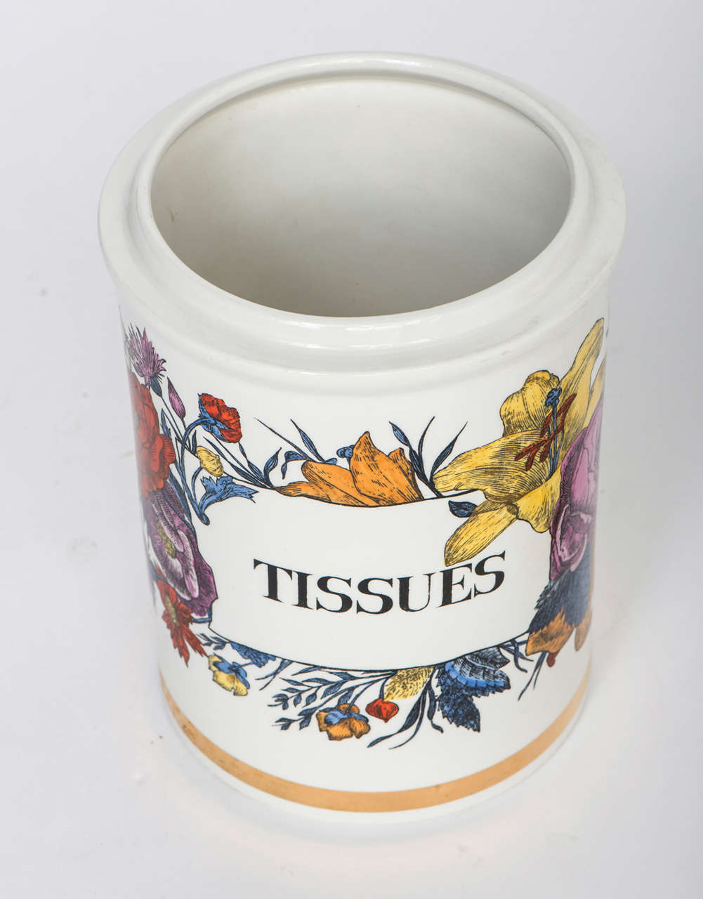 Piero Fornasetti porcelain tissues jar and cover, Italy circa 1960 For Sale 1