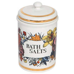 A Porcelain "Bath Salts" Jar and Cover by Piero Fornasetti