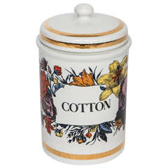 A Porcelain "Cotton" Jar and Cover By Piero Fornasetti