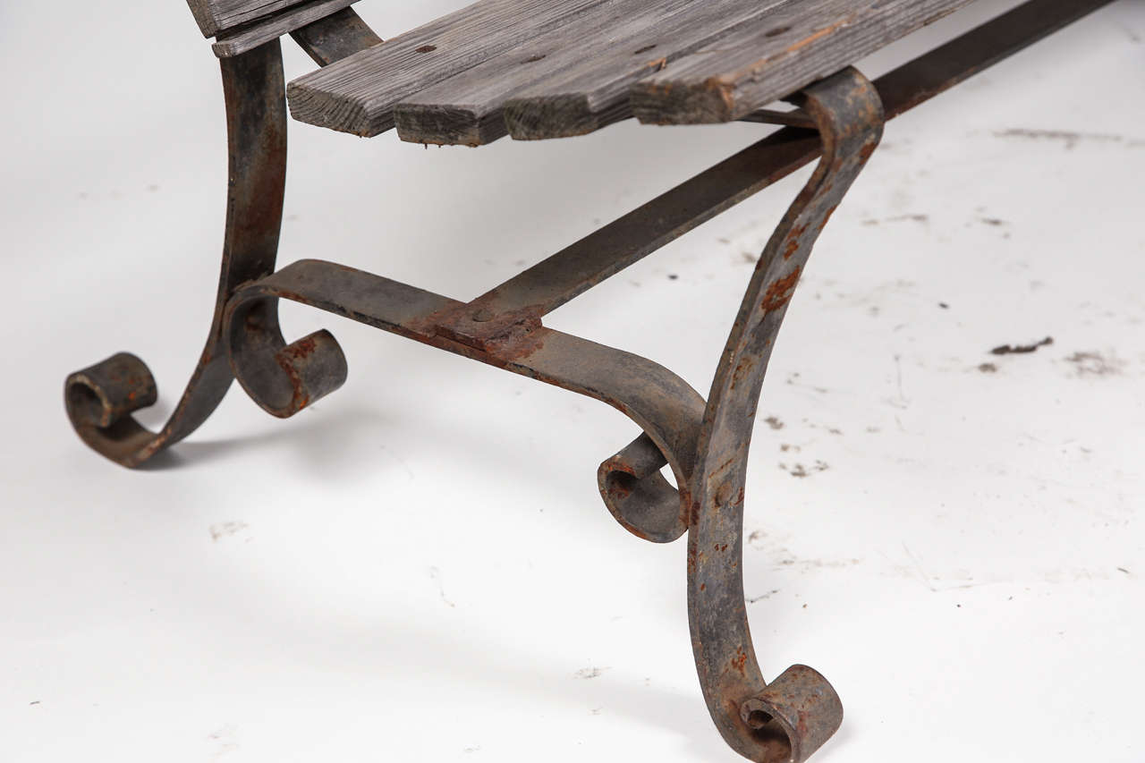 wrought iron two seater bench