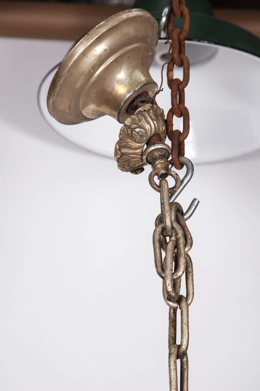 1920s Silver Plated Six Arm Bronze Bank Chandelier from Chicago 1