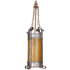 Craftsman Style Lantern with Hammered and Textured Finish
