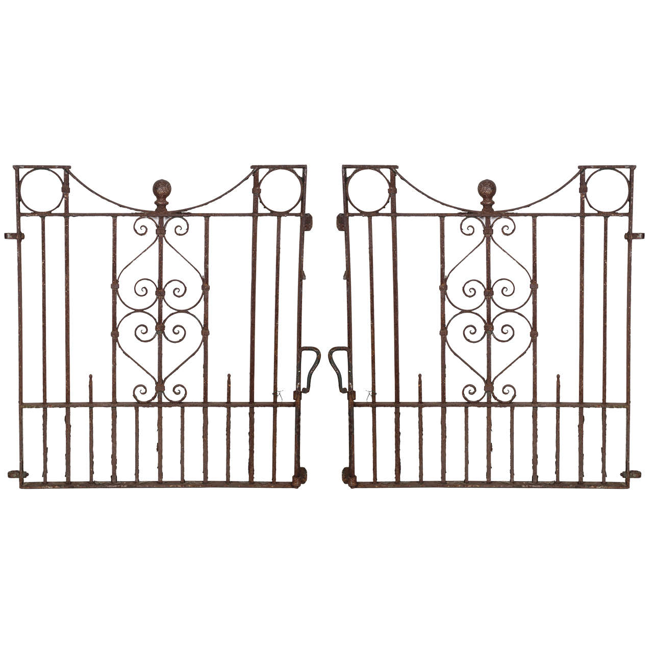 Pair of Wrought Iron Heavy Stock Gates For Sale at 1stdibs