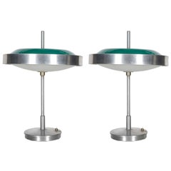 Pair of 1960s Italian flying saucerLamps