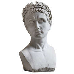 A Gigantic Carrara Bust Of Roman Emperor Augustus