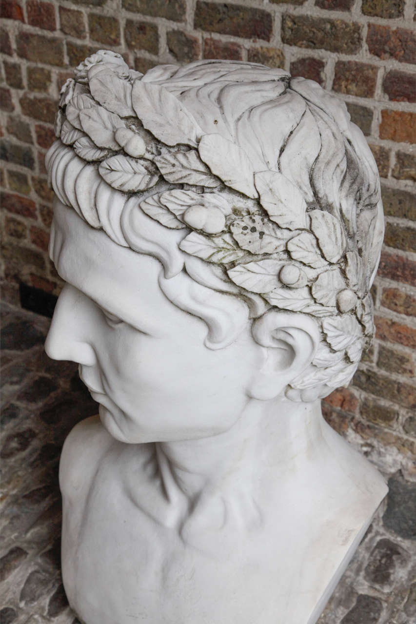Carrara Marble A Gigantic Carrara Bust Of Roman Emperor Augustus