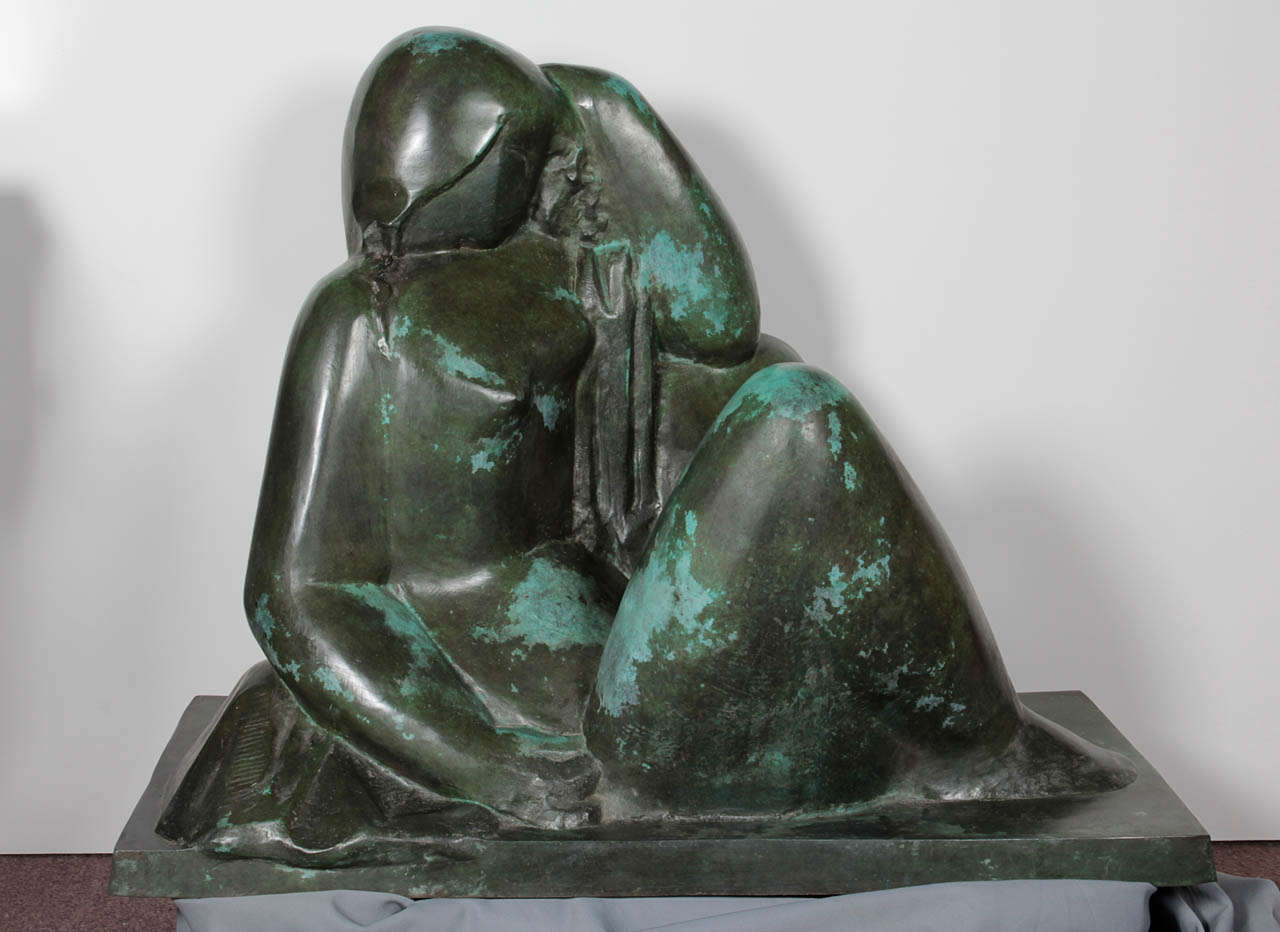 20ième siècle Sculpture originale monumentale en bronze 