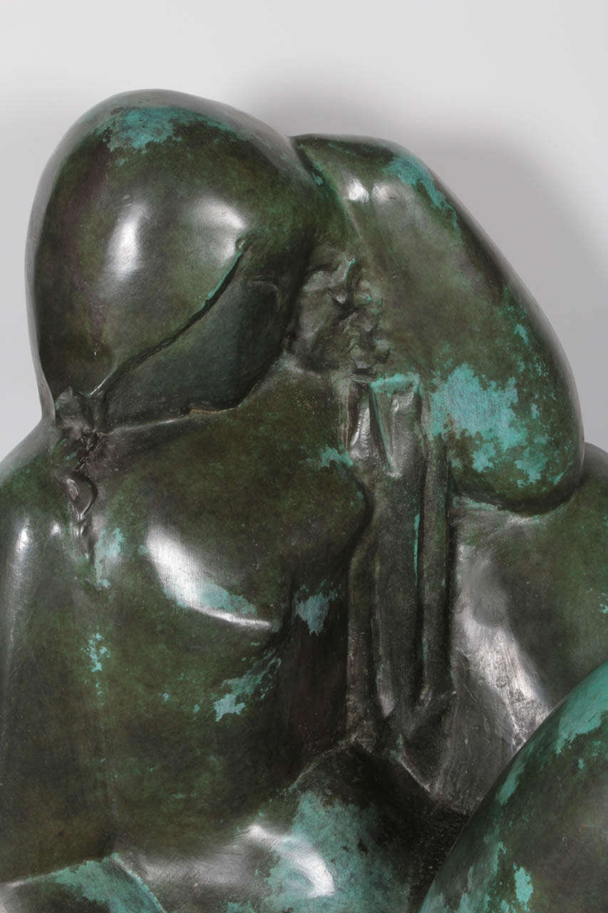Art déco Sculpture originale monumentale en bronze 