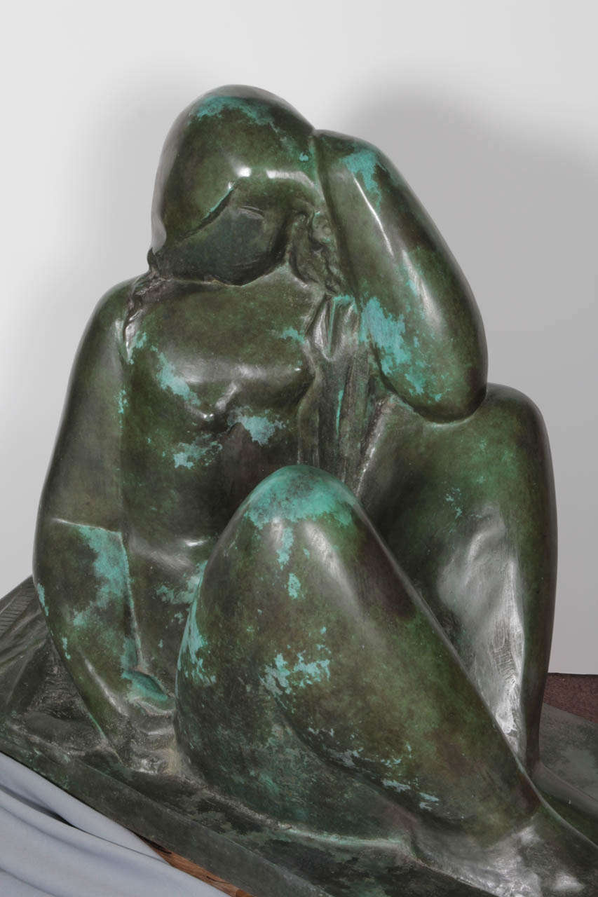 Important bronze sculpture signed: Csaky- AC (Atelier Csaky)- Foundry mark Blanchet -numbered 3/8
It is included in Felix Marcilhac's catalogue raisonee of the artist pg. 139
Plaster conceived in 1929, but never made as a bronze until later when it