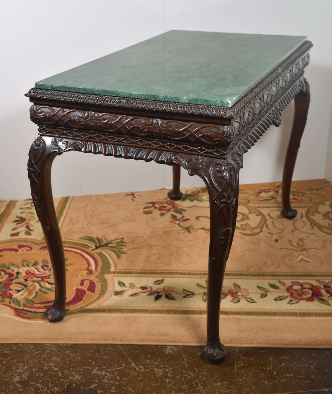 19th Century 19th C Irish Mahogany Single Drawer Marble Topped Console Table