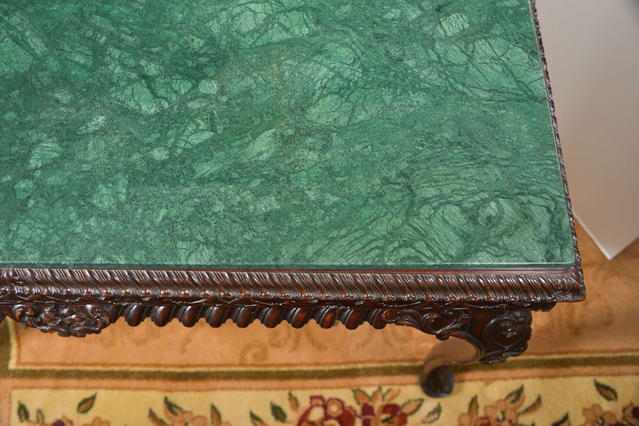 19th C Irish Mahogany Single Drawer Marble Topped Console Table 1