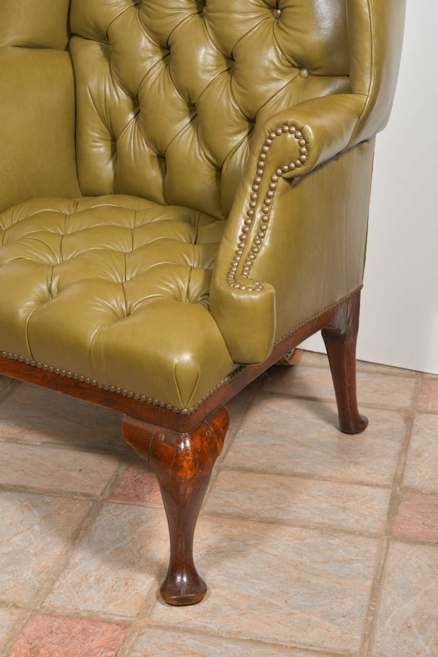 leather queen anne chair