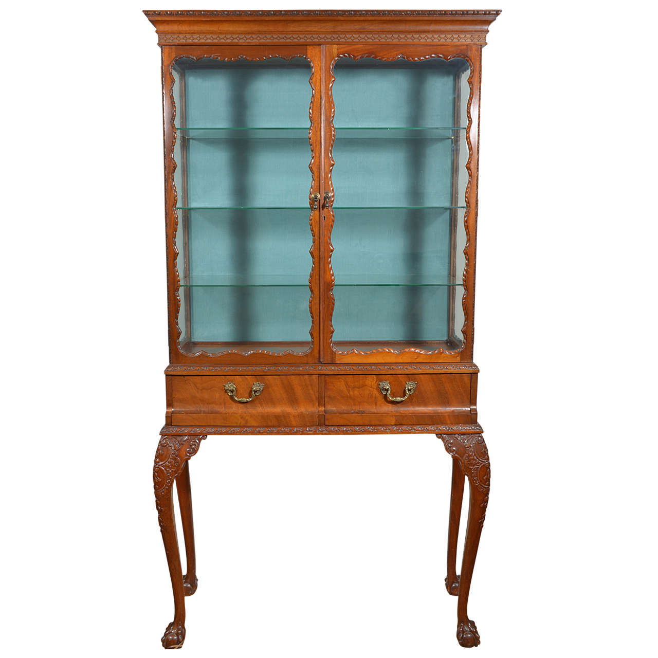 pair of 19th c English mahogany viewing cabinets For Sale