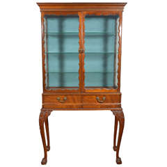 pair of 19th c English mahogany viewing cabinets