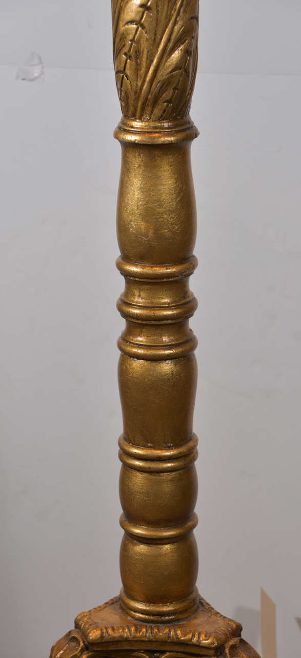 19th Century 19th c Italian carved and gilt floor lamp
