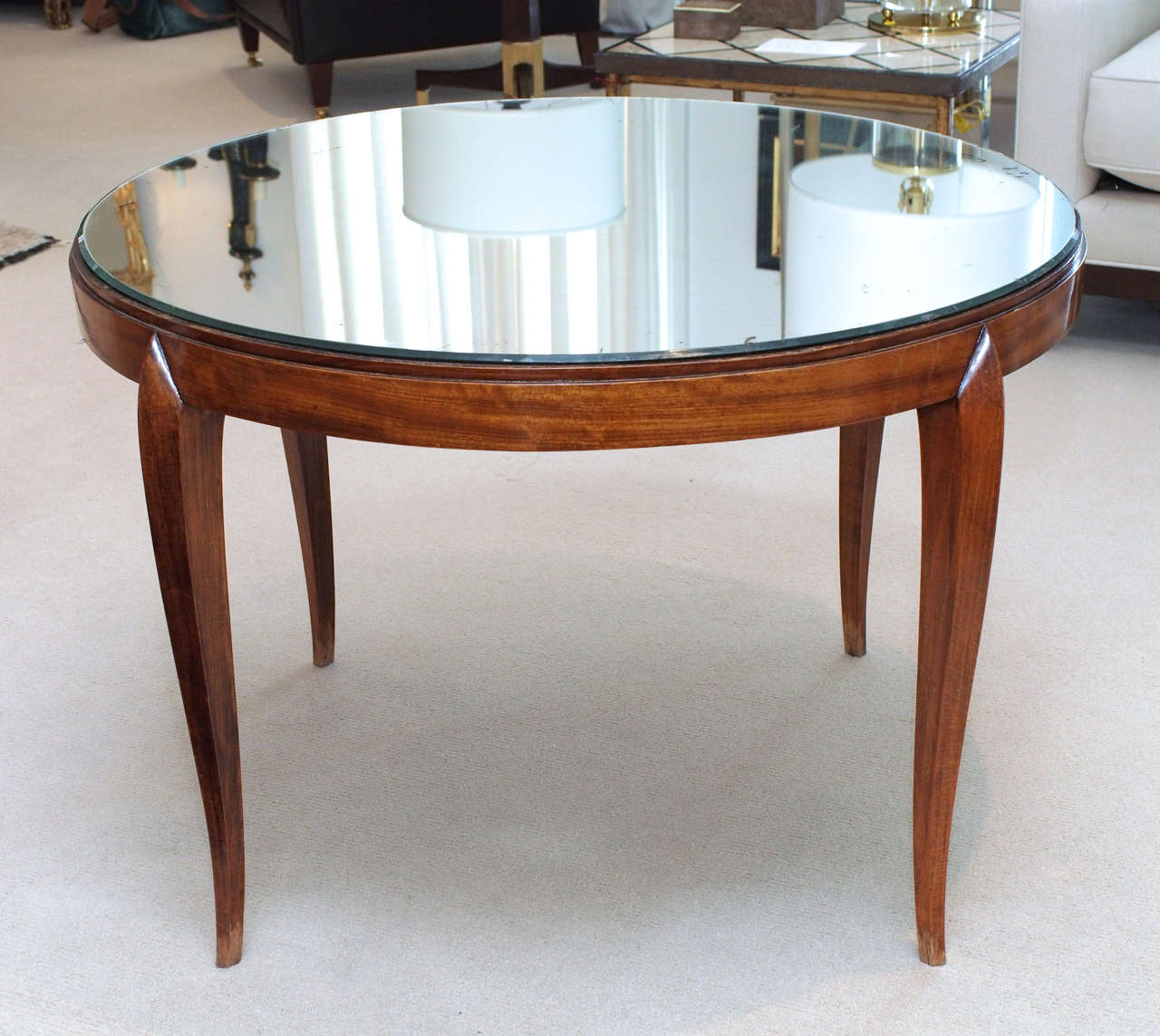 French 1940s Mirrored Side Table