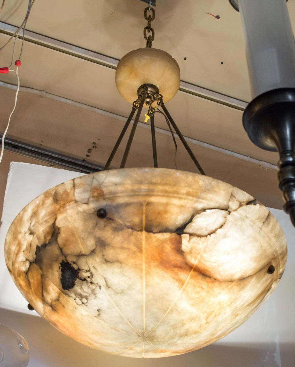 Super Luscious Large Alabaster Bowl Pendant Chandelier At 1stdibs Super Luscious Large Alabaster Bowl Pendant Chandelier For We Try To Stay Objective In Our Title But As You Look At This