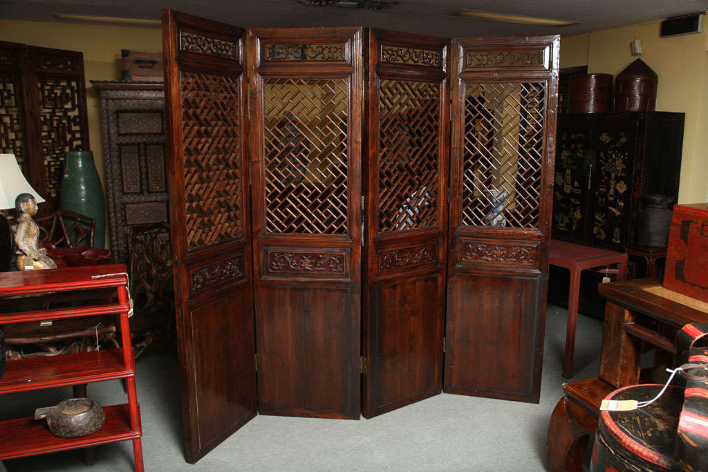 Chinese Carved Wood Screen