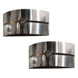 Pair of Italian Chrome Wall Sconces in the syle of Reggiani